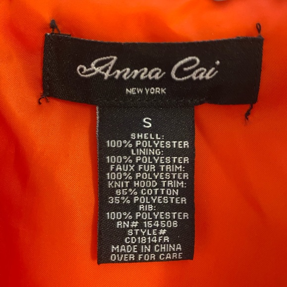 SM Anna Cai puffer coat | orange - Picture 2 of 3